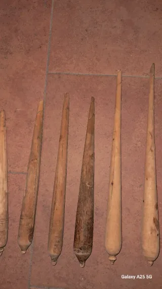 Palos para hilar lana (7 unidades)