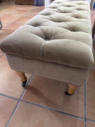 Asiento pie cama terciopelo con almacenaje