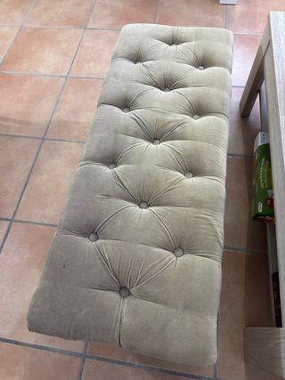 Asiento pie cama terciopelo con almacenaje