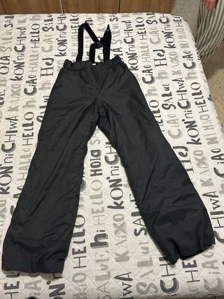 Pantalones de esquí negros con tirantes