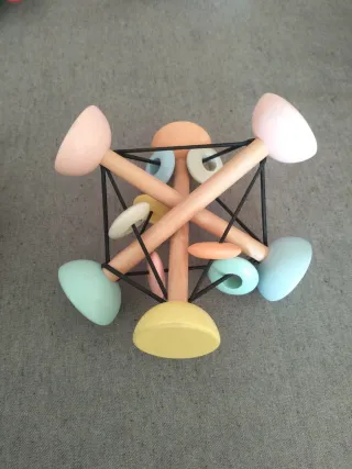 Sonajero Montessori Madera Colores Pastel
