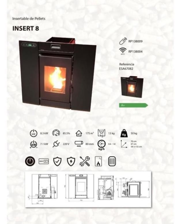 Insert 8 - Estufa Pellets 8.3kW Nueva MAD2042