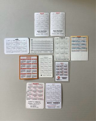 11 Calendarios de Bolsillo