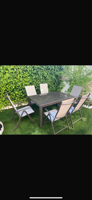 Mesa y 6 sillas de jardín Te LO LLEVO