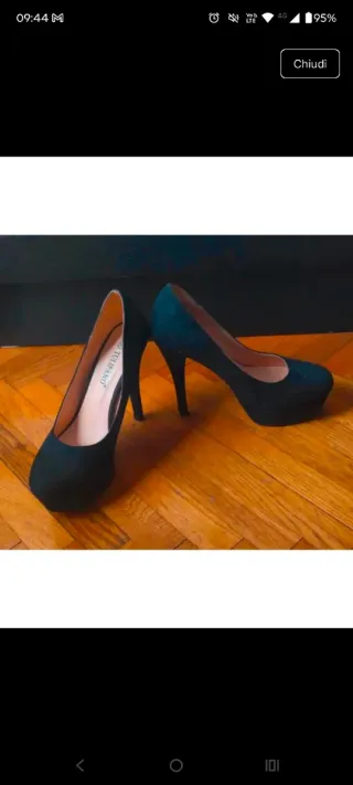 Scarpe décolleté nere Tulipano Tg 38