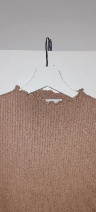 Vestido punto canalé canela T.XS