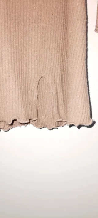 Vestido punto canalé canela T.XS