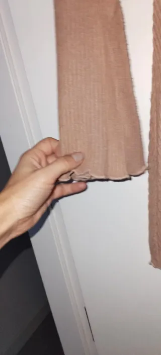 Vestido punto canalé canela T.XS