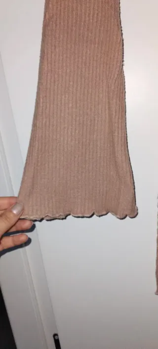 Vestido punto canalé canela T.XS