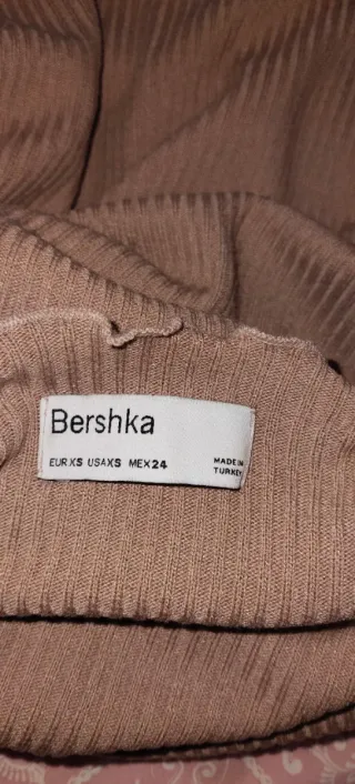 Vestido punto canalé canela T.XS