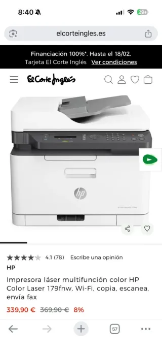 HP Color Laser MFP 179fnw Impresora