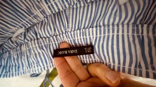 Pantalones Zara Rayas Azul Blanco