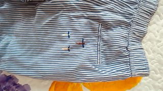 Pantalones Zara Rayas Azul Blanco