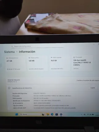 Portátil 14" Intel i7 11t 16GB 500GB ULT PRECIO