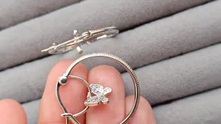 Pendientes Aro Plata Mariposa Morada