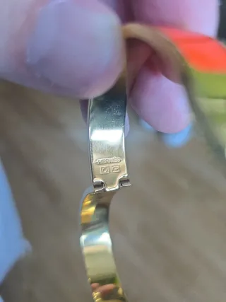 Pulsera Hermès H Dorada Naranja