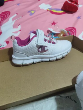 Zapatillas Champion niña blancas y rosas número 28