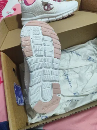 Zapatillas Champion niña blancas y rosas número 28