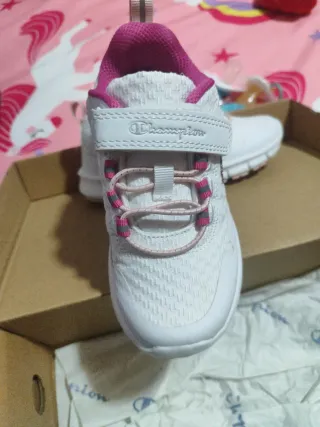 Zapatillas Champion niña blancas y rosas número 28