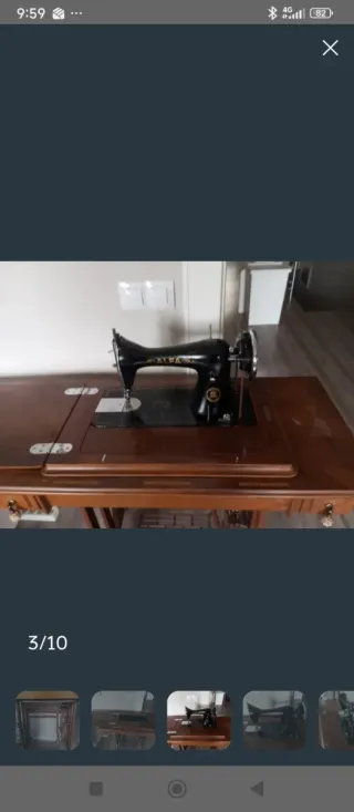 Máquina de coser Alfa antigua