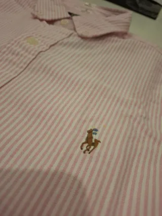 Camisa Polo Ralph Lauren Rayas Rosa Talla S