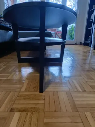 Mesa de centro ovalada negra Ikea