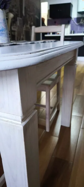 Mesa madera de pino macizo + 2 sillas