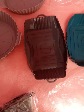 Lote 4 moldes silicona freidora aire y manoplas