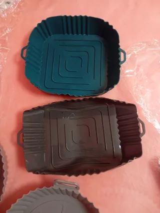 Lote 4 moldes silicona freidora aire y manoplas