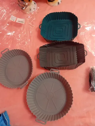 Lote 4 moldes silicona freidora aire y manoplas