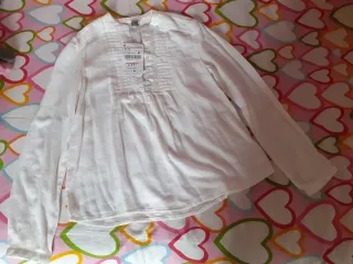 Blusa Zara Niña Blanca Talla 9