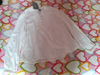 Blusa Zara Niña Blanca Talla 9
