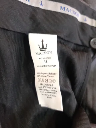 Traje Macson gris oscuro Hombre