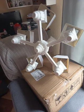 Lámpara colgante madera blanca