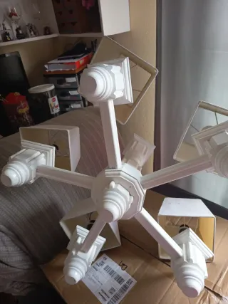 Lámpara colgante madera blanca