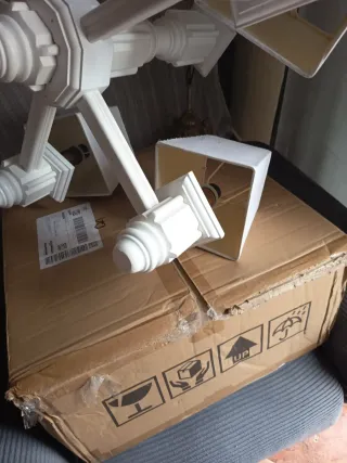 Lámpara colgante madera blanca