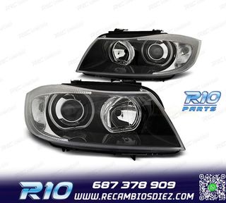 FAROS BMW E90 E91 05-08 OJOS ANGEL LED CCFL FONDO NEGRO