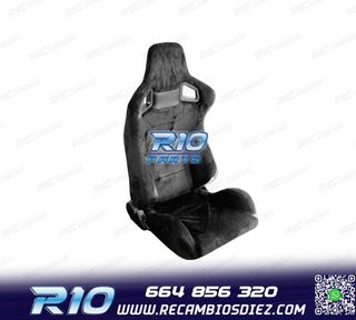 ASIENTO DEPORTIVO SEMI BAQUET ESTILO RS ALCÁNTARA NEGRA