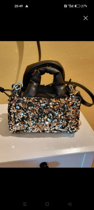 Bolso Tous Party lentejuelas negro/plata