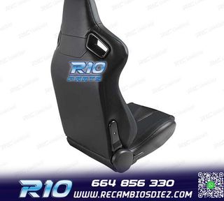 ASIENTO DEPORTIVO SEMI BAQUET ESTILO RS CUERO NEGRO
