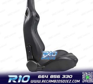 ASIENTO DEPORTIVO SEMI BAQUET ESTILO RS CUERO NEGRO
