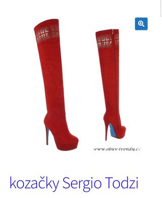 Botas de Salto Alto Vermelhas Novas