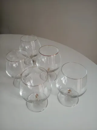 Vasos de Cristal Checo Dorados