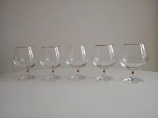 Vasos de Cristal Checo Dorados