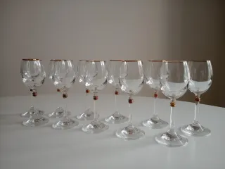 Vasos de Cristal Checo Dorados