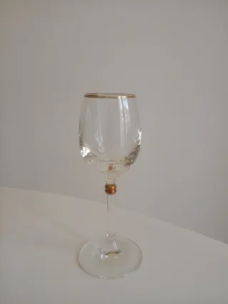 Vasos de Cristal Checo Dorados