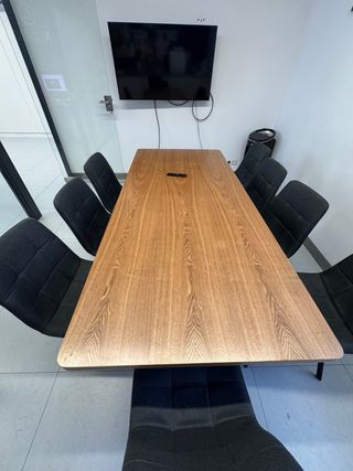 Mesa comedor madera y metal 200x90