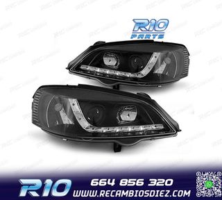 FAROS OPEL ASTRA G 94-97 LUZ DIURNA LED FONDO NEGRO DIURNA