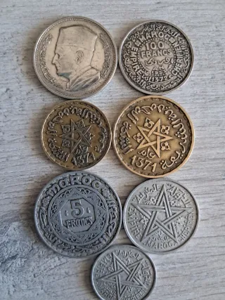 Monedas Marroquíes Antiguas dos de plata.