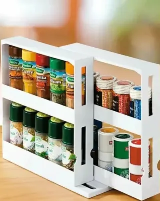 Estante Giratorio Doble Capa para especias Cocina